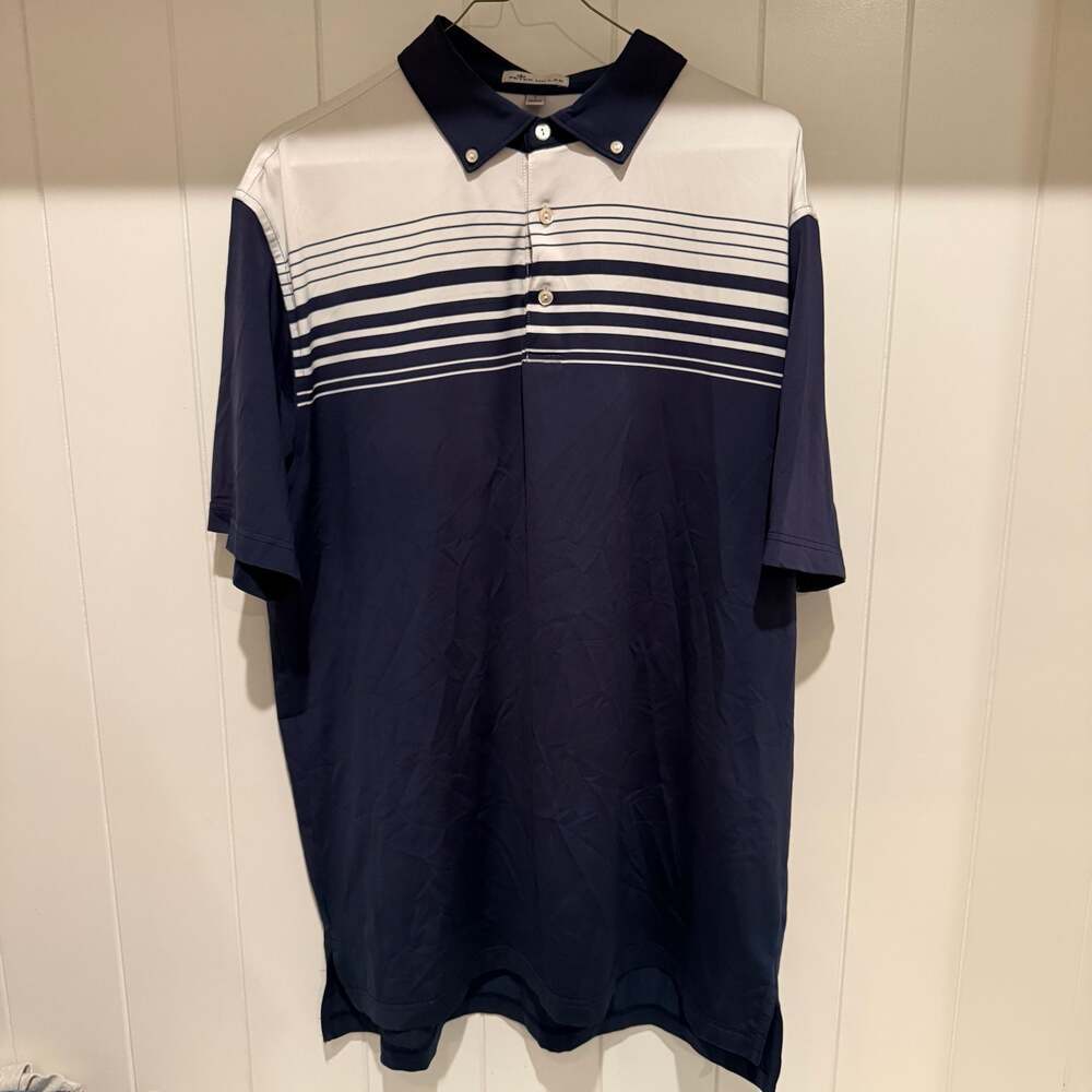 Peter Millar Clyde Performance Jersey Striped Golf Polo Shirt